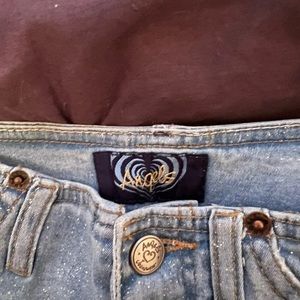 Angels jeans stretch hipster flare leg glitter NWT Rare Y2K